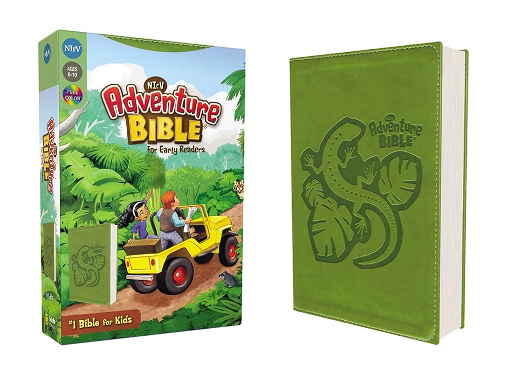 NIrV, Adventure Bible for Early Readers, Leathersoft, Green, Full Color cover image