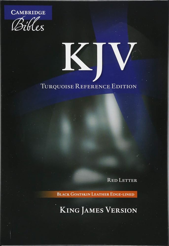 KJV Turquoise Reference Bible, Black Goatskin Leather, Red-Letter Text, KJ676:XRL cover image