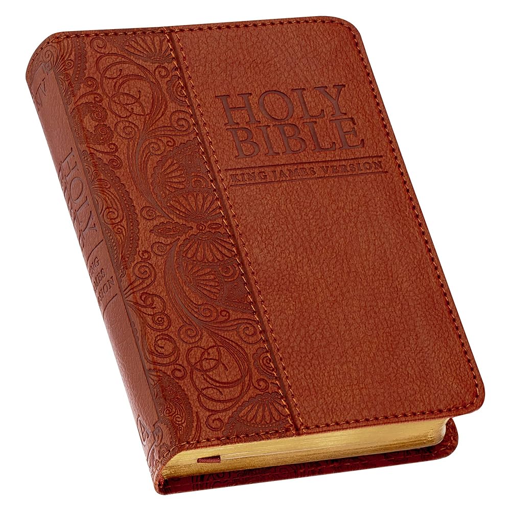 KJV Holy Bible, Mini Pocket Size, Faux Leather Red Letter Edition - Ribbon Marker, King James Version, Toffee Brown (KJV Pocket Editions) cover image