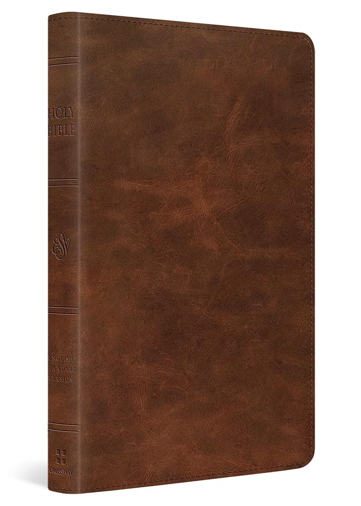 ESV Thinline Bible, Red Letter (Full Grain Leather, Saddle Brown): Holy Bible, English Standard Version cover image