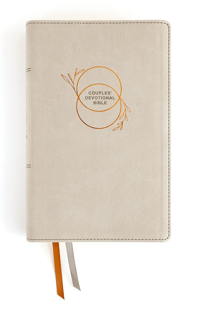 NIV, Couples' Devotional Bible (Build a Biblical Foundation for Your Marriage), Leathersoft, Stone, Comfort Print: Growing Together in Christ cover image