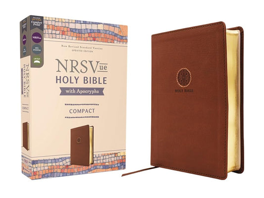 NRSVue, Holy Bible with Apocrypha, Compact, Leathersoft, Brown, Comfort Print cover image