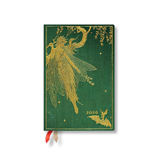 Paperblanks | 2026 Olive Fairy | Lang's Fairy Books | 12-Month Planner | Mini | Day-at-a-Time | Elastic Band | 416 Pg | 80 GSM cover image