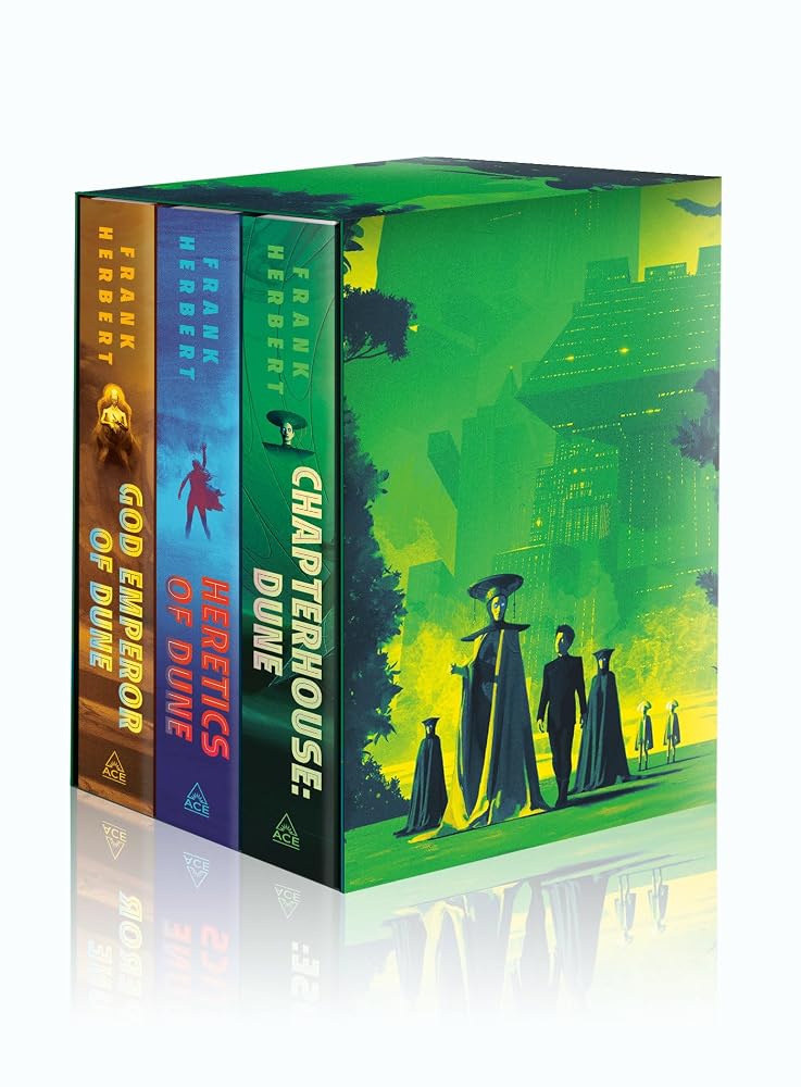 Frank Herbert's Dune Saga Books 4-6 Deluxe Hardcover Boxed Set: God Emperor of Dune, Heretics of Dune, and Chapterhouse: Dune cover image