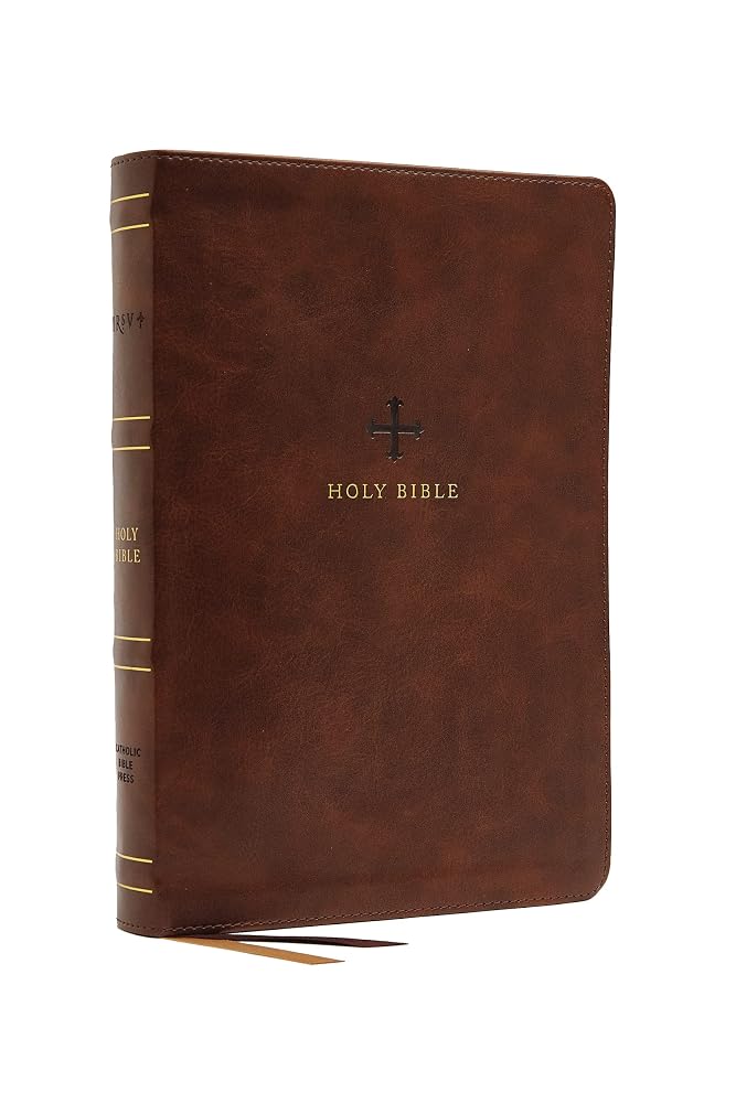 NRSV Large Print Standard Catholic Bible, Brown Leathersoft (Comfort Print, Holy Bible, Complete Catholic Bible, NRSV CE): Holy Bible cover image