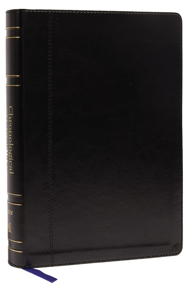 NIV, Chronological Study Bible, Leathersoft, Black, Comfort Print: Holy Bible, New International Version cover image