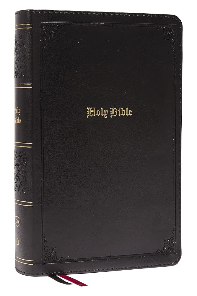 KJV Holy Bible: Large Print Single-Column with 43,000 End-of-Verse Cross References, Black Leathersoft, Personal Size, Red Letter, Comfort Print: King James Version cover image
