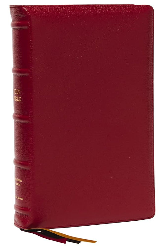 KJV Holy Bible: Large Print Single-Column with 43,000 End-of-Verse Cross References, Red Goatskin Leather, Premier Collection, Personal Size, Red Letter: King James Version cover image