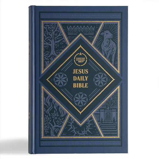 CSB Jesus Daily Bible, Hardcover, Guided 52-Week Reading Plan, Weekly Introductions, Weekly Summaries, Articles, Charts, Book Introductions, Easy-to-Read Bible Serif Type cover image