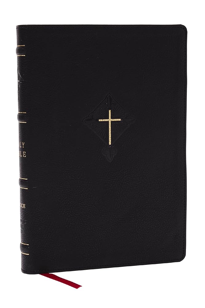 RSV2CE, Thinline Large Print Catholic Bible, Black Leathersoft, Comfort Print cover image