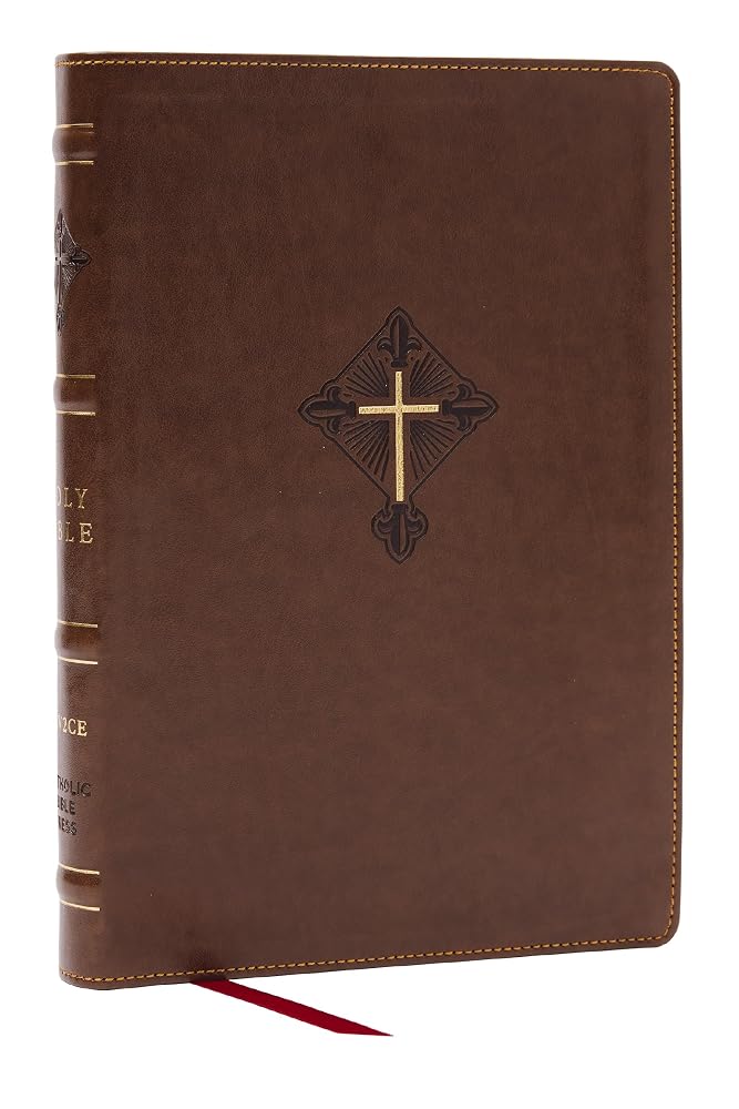 RSV2CE, Thinline Large Print Catholic Bible, Brown Leathersoft, Comfort Print cover image