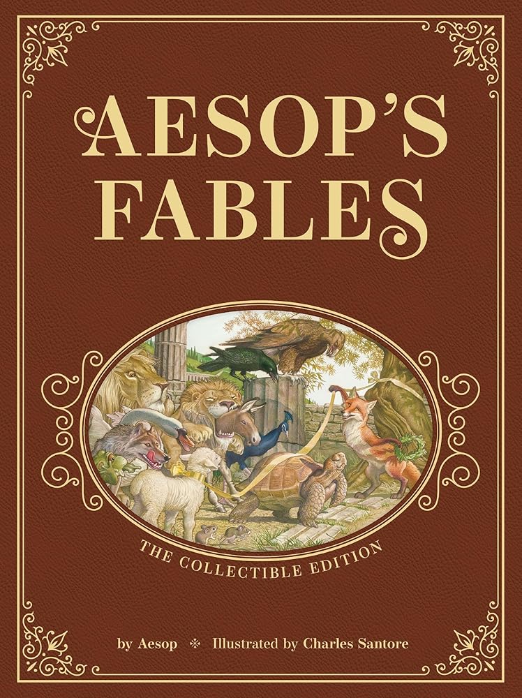 Aesop’s Fables: The Collectible Leather Edition: The Classic Edition by acclaimed illustrator, Charles Santore (Charles Santore Children's Classics) cover image