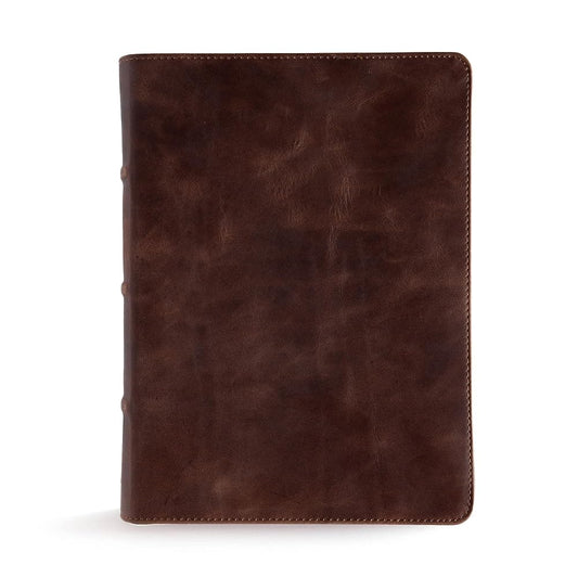 CSB Study Bible, Brown Genuine Leather, Indexed, Red Letter, Study Notes and Commentary, Illustrations, Articles, Word Studies, Outlines, Timelines, Easy-to-Read Bible Serif Type cover image