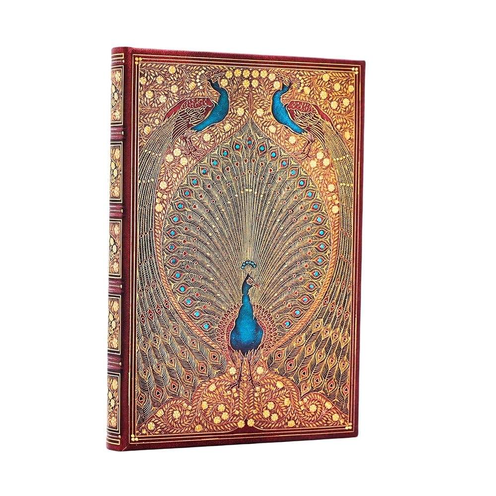 Hafiz's Peacocks Mini Unlined Hardcover Journal, 176pg, 85GSM by Paperblanks (Sangorski & Sutcliffe) cover image