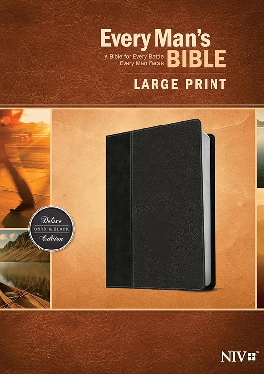 Every Man's Bible NIV, Large Print, TuTone (LeatherLike, Onyx/Black) cover image