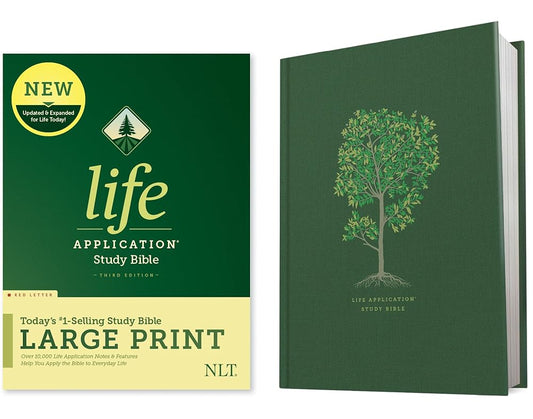 Tyndale NLT Life Application Study Bible, Third Edition, Large Print (Hardcover, Red Letter) – New Living Translation Bible, Large Print Study Bible for Enhanced Readability cover image
