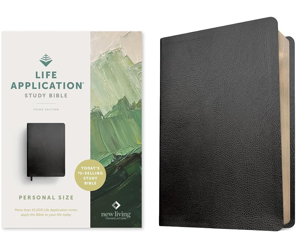 NLT Life Application Study Bible, Third Edition, Personal Size (Bonded Leather, Black, Red Letter) cover image