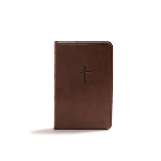 CSB Compact Bible, Value Edition, Brown LeatherTouch, Red Letter, Presentation Page, Full-Color Maps, Easy-to-Read Bible Serif Type cover image