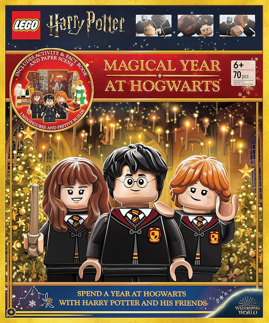 LEGO® Harry Potter™ Magical Year at Hogwarts: Christmas Activity Book with Fun Facts, Play Scene, Basic Brick Kit, and 3 LEGO(R) Minifigures to Inspire Imagination and Creativity! cover image