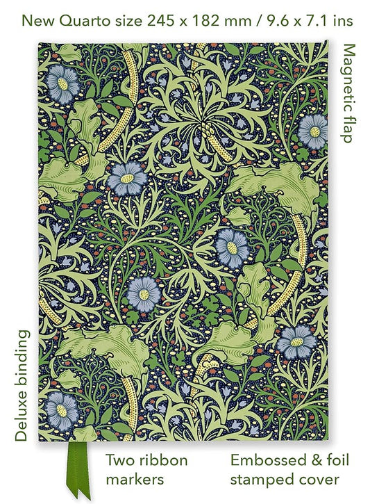 William Morris: Seaweed (Foiled Quarto Journal) (Flame Tree Quarto Notebook) cover image