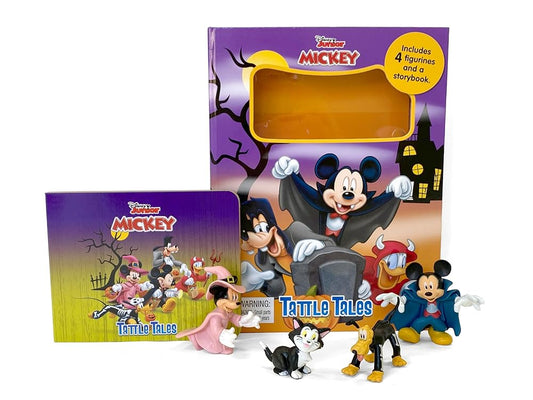 Disney Junior Mickey Halloween Tattle Tales - Activity Books for kids, 12-page storybook, 4 figurines cover image