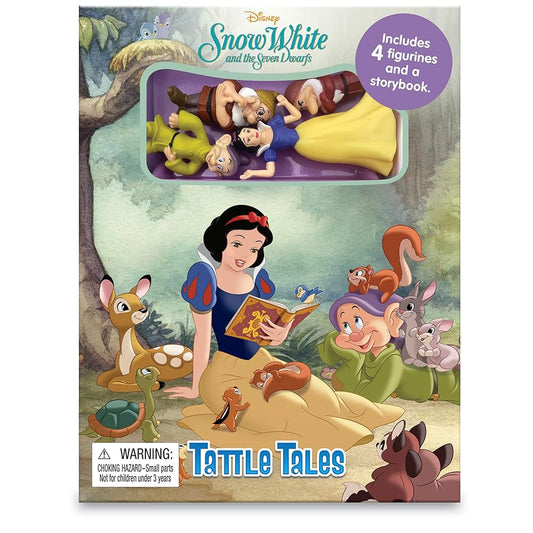 Disney Snow White Tattle Tales - Activity Books for kids, 12-page storybook, 4 figurines cover image