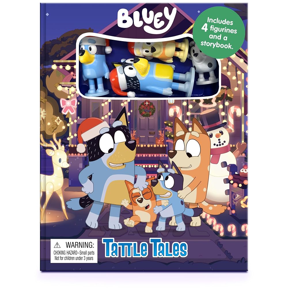 Bluey Christmas Tattle Tales - Activity Books for kids, 12-page storybook, 4 figurine cover image