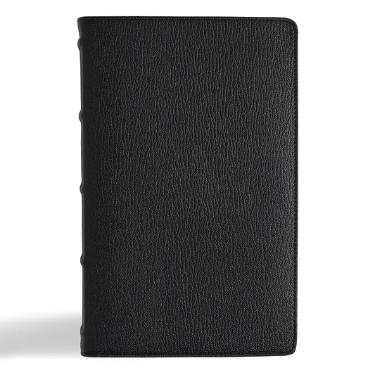 NASB Single-Column Personal Size Bible, Holman Handcrafted Collection, Black Premium Goatskin, Black Letter, Presentation Page, Full-Color Maps, Easy-to-Read Bible Serif Type cover image