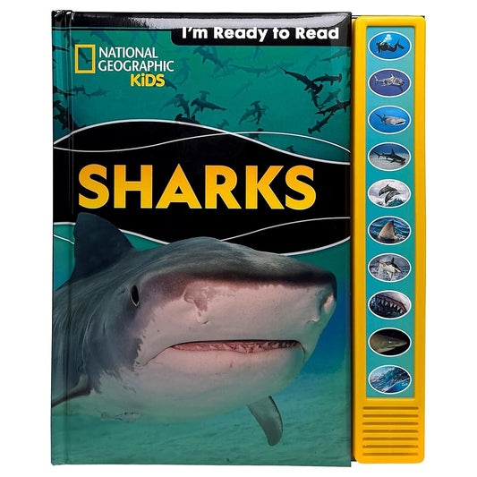 National Geographic Kids - Sharks - I'm Ready to Read Interactive Read-Along Sound Book - Great for Early Readers and Animal Lovers - PI Kids cover image