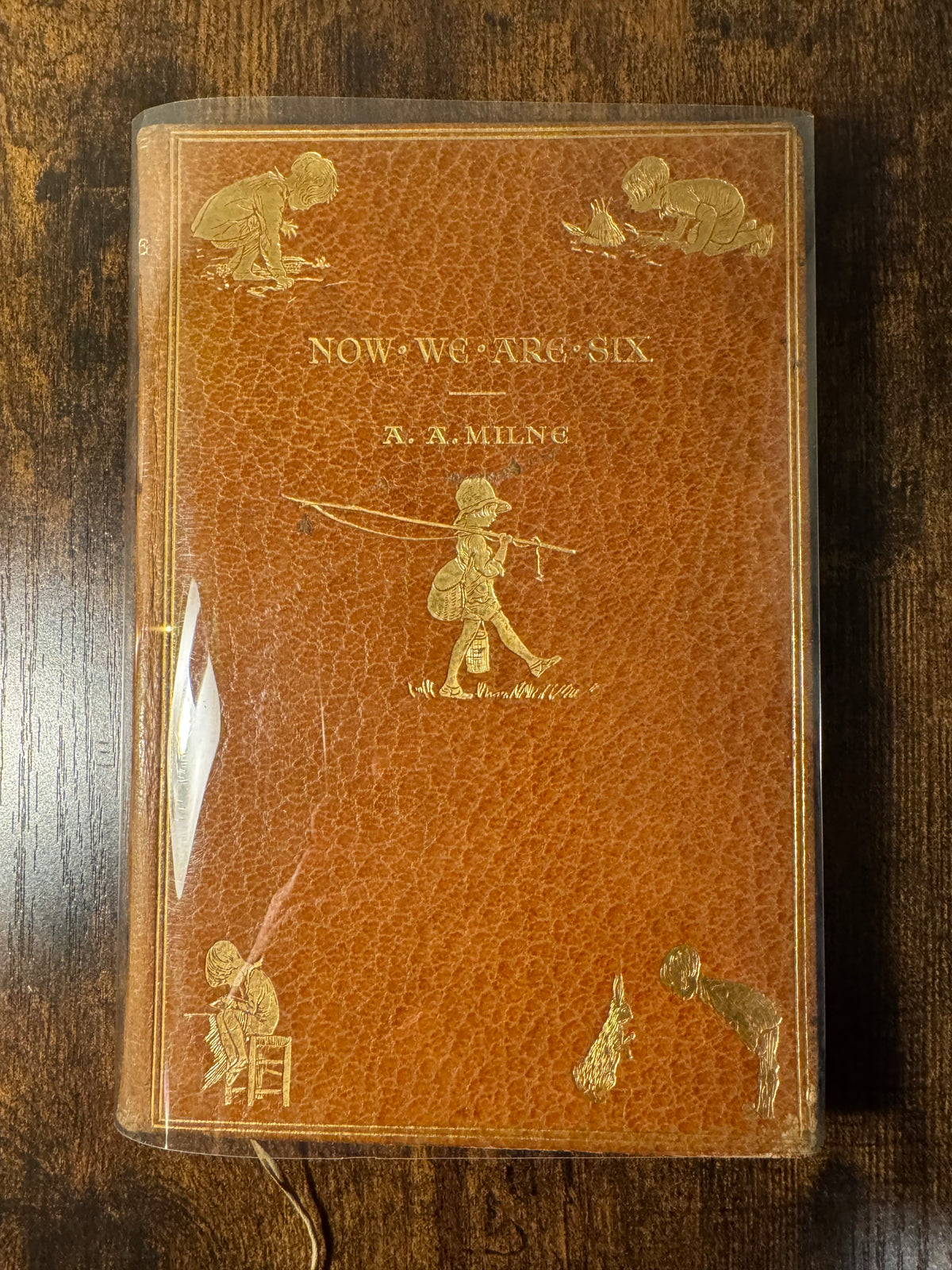 Now We Are Six by A. A. Milne (1927, Publisher's Deluxe Leather Binding)