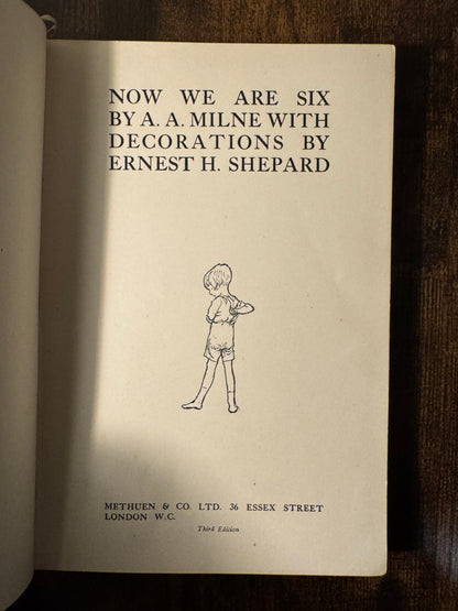 Now We Are Six by A. A. Milne (1927, Publisher's Deluxe Leather Binding)