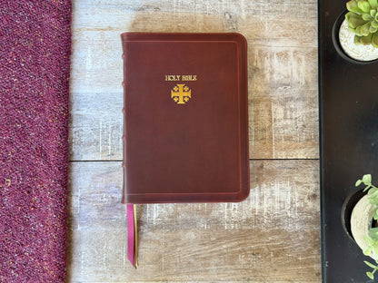 British Tan Double Shot CSB Verse by Verse Reference by Rock Wall Bibles, front cover