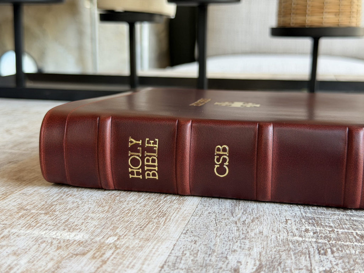 British Tan Double Shot CSB Verse by Verse Reference by Rock Wall Bibles, spine