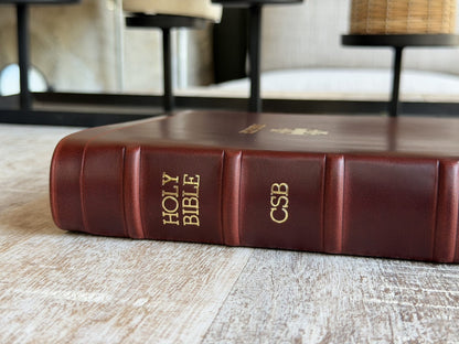 British Tan Double Shot CSB Verse by Verse Reference by Rock Wall Bibles, spine
