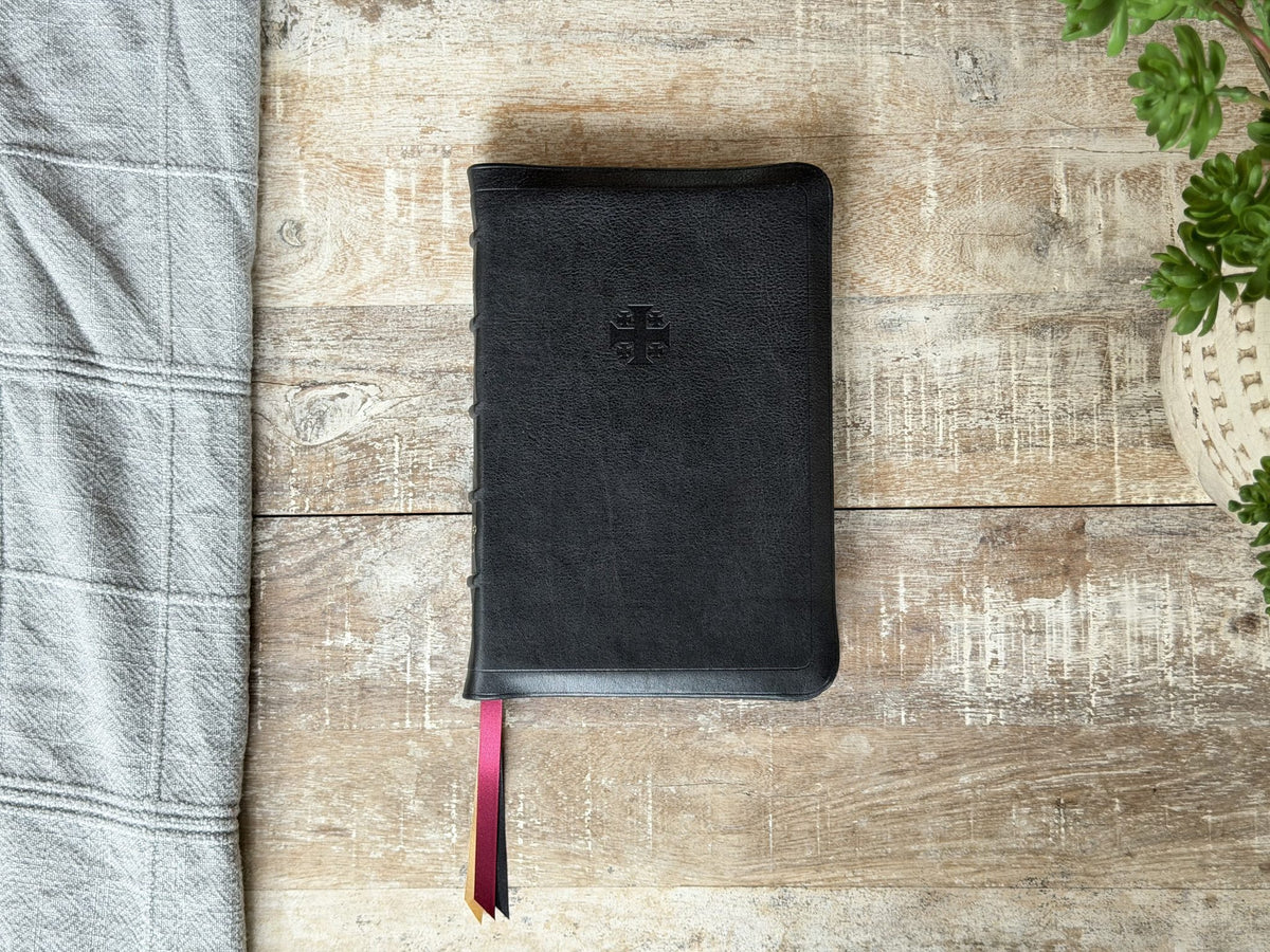 Black Loch Ness NKJV Large Print Thinline Reference (Premier Collection) by Rock Wall Bibles, front cover