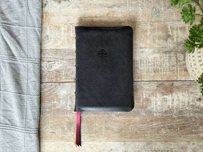 Black Loch Ness NKJV Large Print Thinline Reference (Premier Collection) by Rock Wall Bibles, front cover