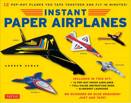 Instant Paper Airplanes Kit: 12 Pop-Out Airplanes You Tape Together and Fly in Minutes!