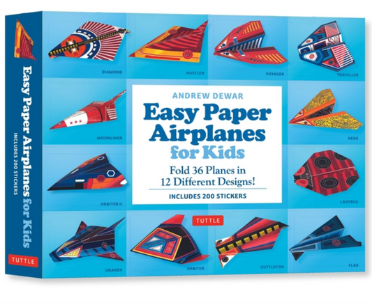 Easy Paper Airplanes for Kids Kit: Fold 36 Paper Planes in 12 Different Designs! (Includes 200 Stickers!)