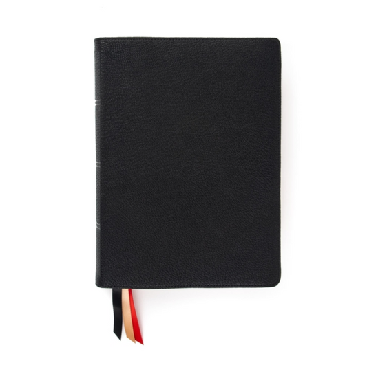 CSB Ancient Faith Study Bible, Holman Handcrafted Collection, Premium Black Goatskin: Black Letter, Church Fathers, Study Notes and Commentary, Ribbon (Holman Handcrafted Collection)