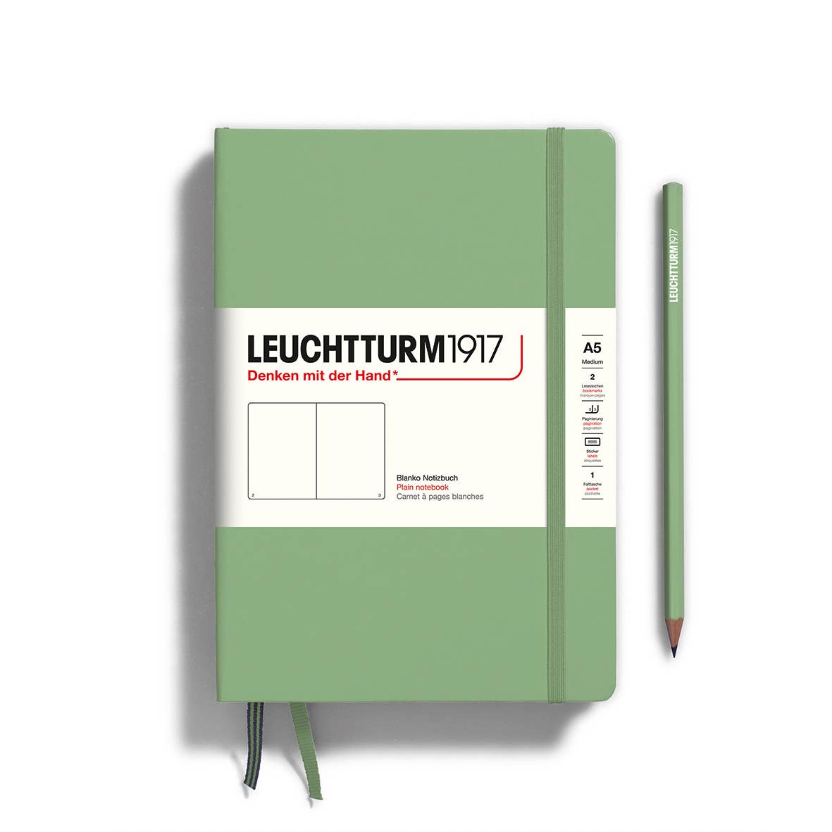 Notebooks - Medium (A5): Pacific Green / Hardcover / Plain